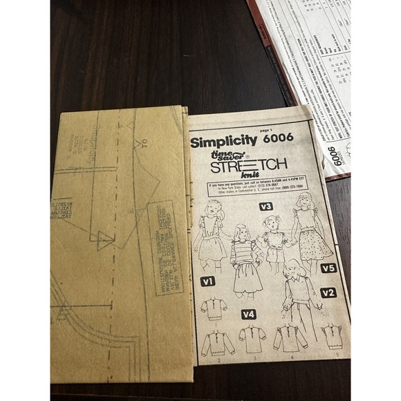Sewing Pattern Vintage Girls Size 3-6 Pullover Tops Ruffles 1983 simplicity 6006 - Picture 4 of 4